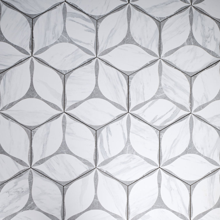 White and Gray Hexagon Porcelain Wall and Floor Tile