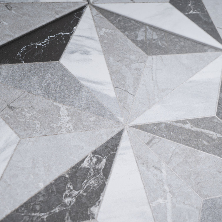 Iris Hexagon Gray and White Porcelain Tile
