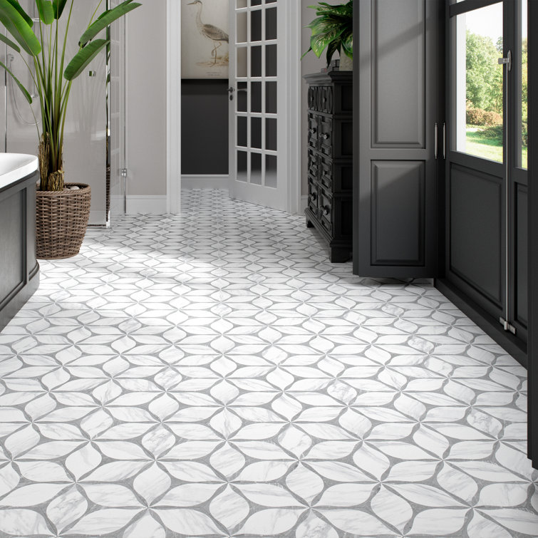 White and Gray Hexagon Porcelain Wall and Floor Tile