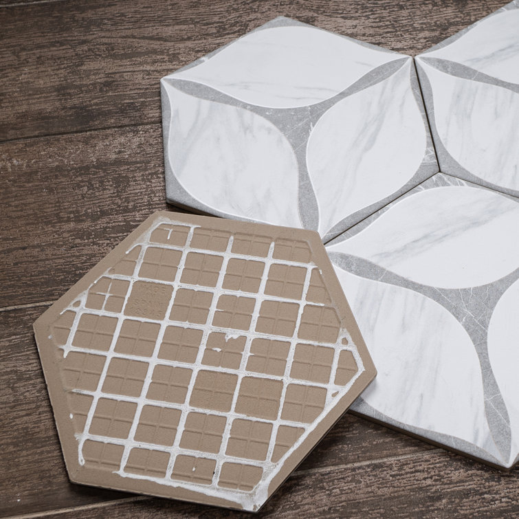 White and Gray Hexagon Porcelain Wall and Floor Tile