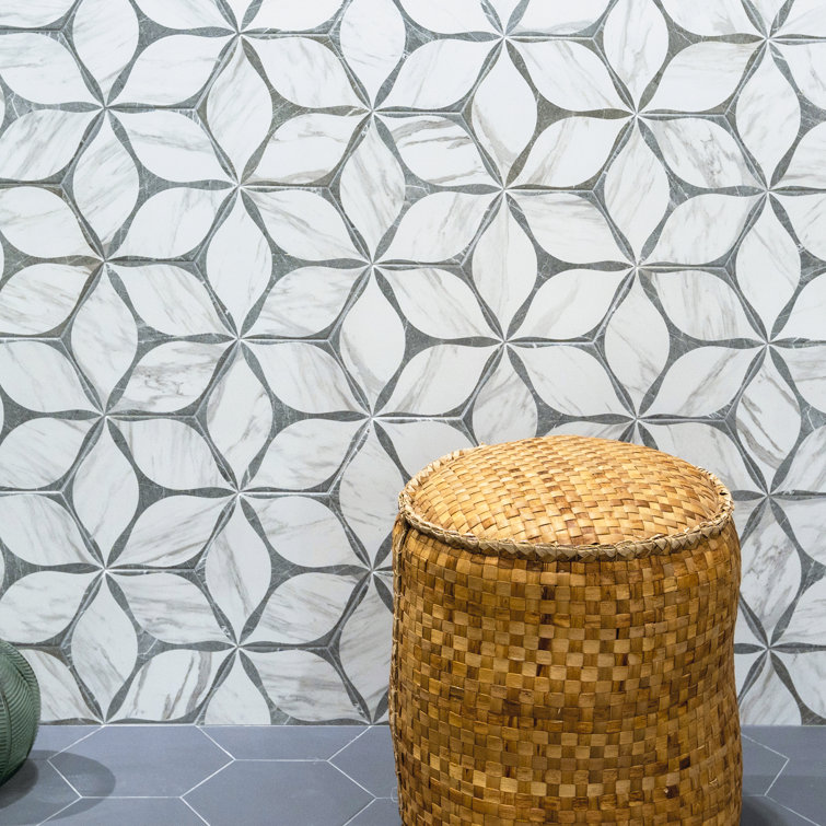 White and Gray Hexagon Porcelain Wall and Floor Tile