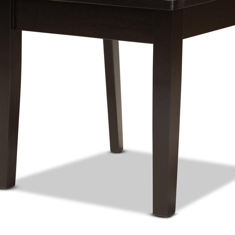 Caron Dark Brown Solid Wood and Cane Low Back Dining Chair