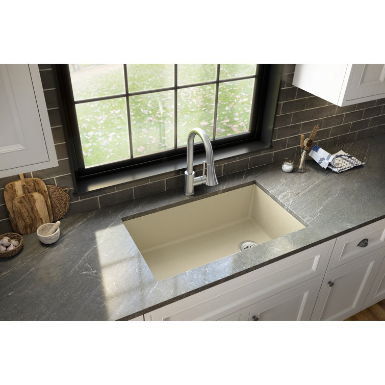 Bisque Quartz Composite Single Bowl Undermount Kitchen Sink
