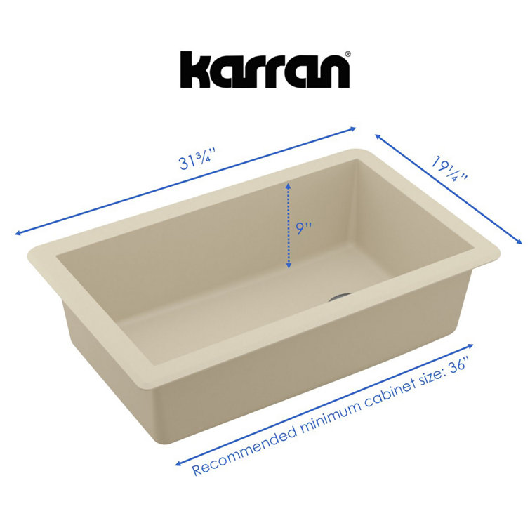 Bisque Quartz Composite Single Bowl Undermount Kitchen Sink