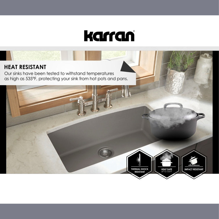 Bisque Quartz Composite 32'' Double Bowl Undermount Kitchen Sink