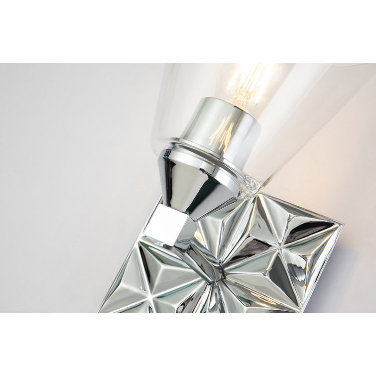 Polished Chrome Dimmable 1-Light Wall Sconce with Clear Glass