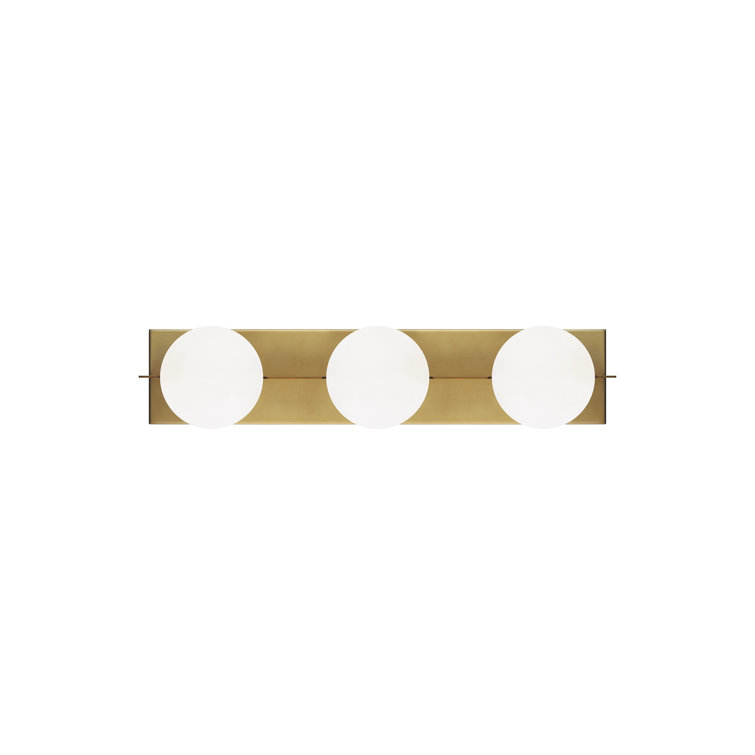 Aged Brass 3-Light Glass Vanity Light