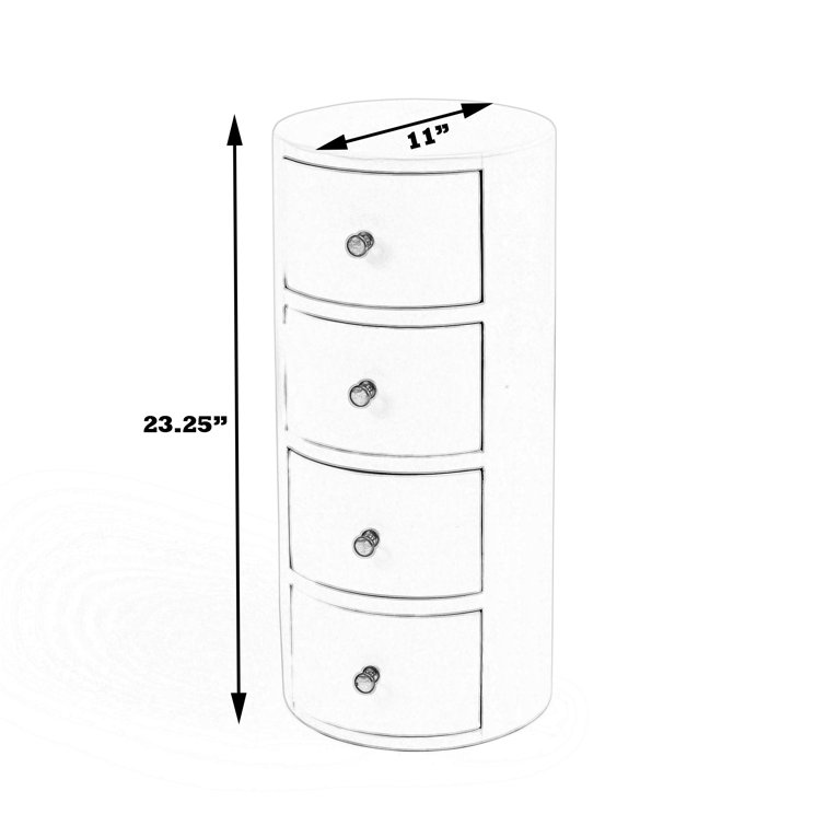 Liam Round Chocolate Wood & Metal End Table with Storage
