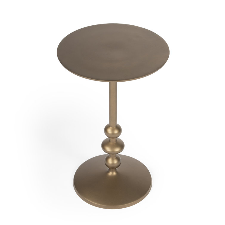 Zora 12" Round Bronze Iron Pedestal Side Table