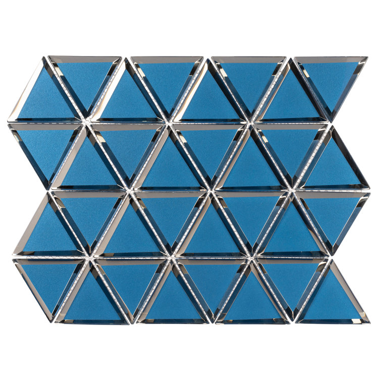 Bluester Beveled Mirrored Glass Mosaic Wall Tile Sheet