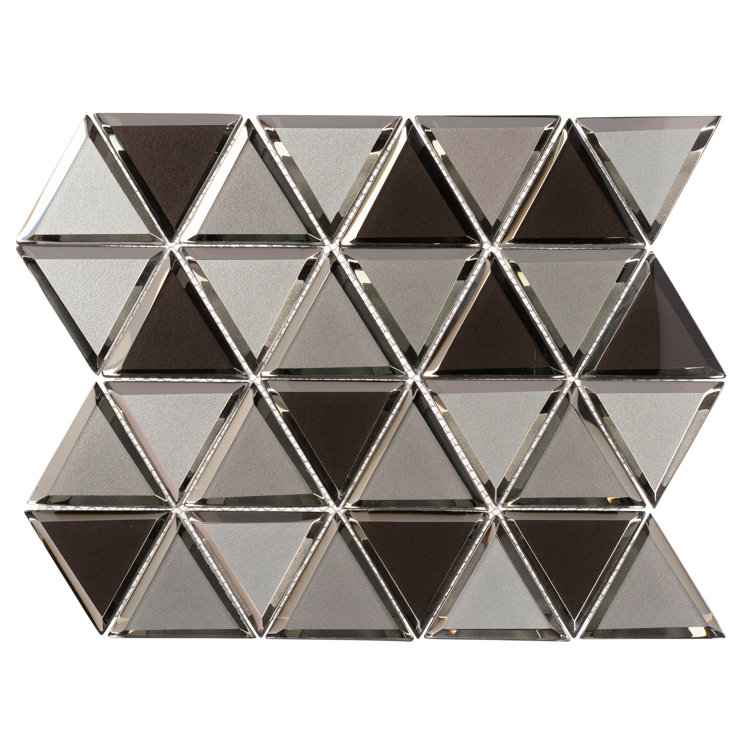 Bleum 3" Beveled Mirrored Glass Irregular Mosaic Tile Sheet