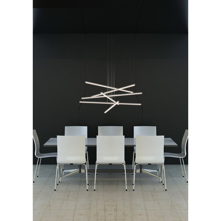 Sleek Satin Aluminum 40" LED Linear Chandelier - Indoor/Outdoor