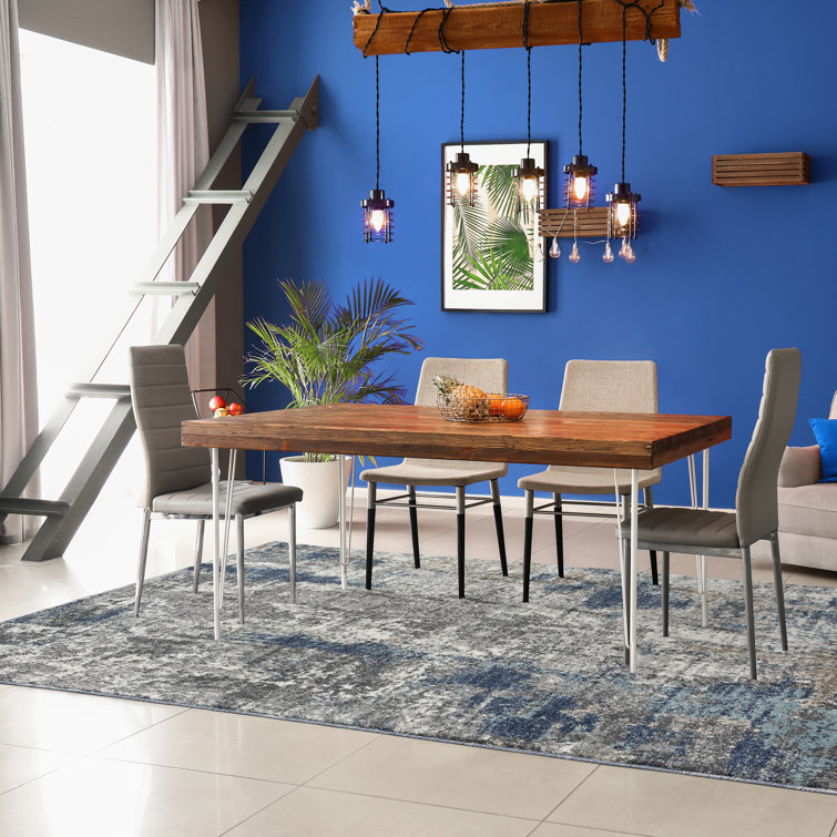 Luxe Weavers Blue and Gray Abstract 6' x 9' Area Rug
