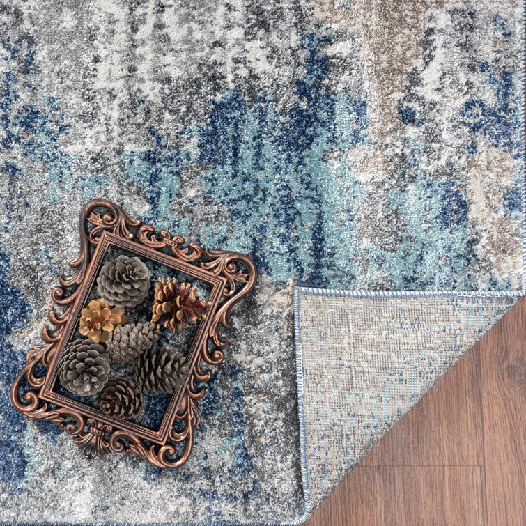 Luxe Weavers Blue and Gray Abstract 6' x 9' Area Rug