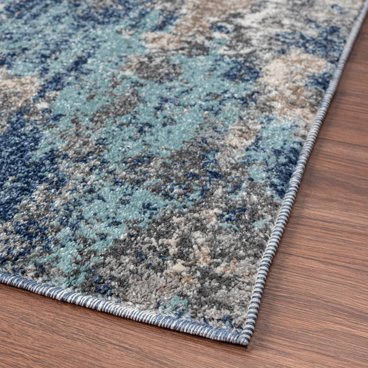 Luxe Weavers Blue and Gray Abstract 6' x 9' Area Rug