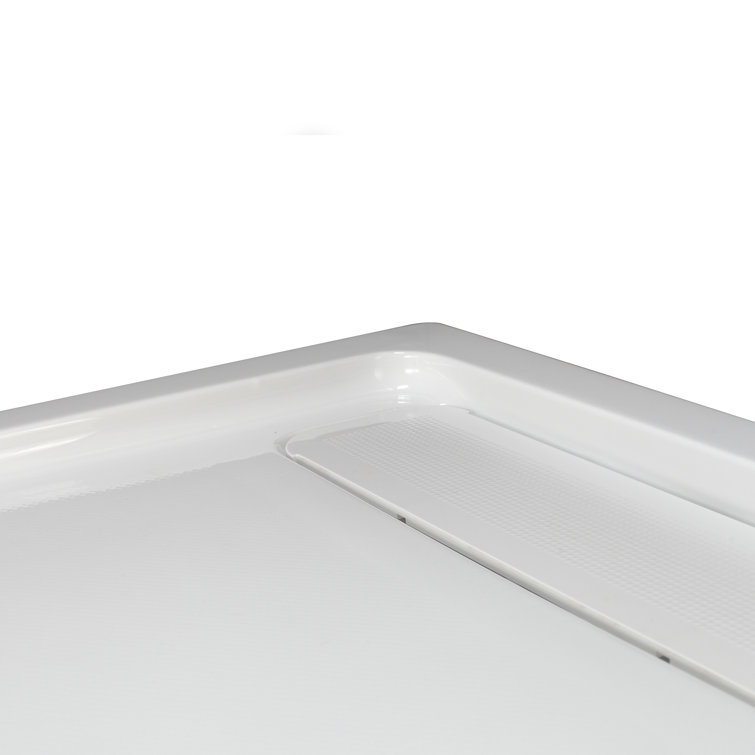 White Acrylic 60 x 32 Inch Shower Base with Hidden Drain