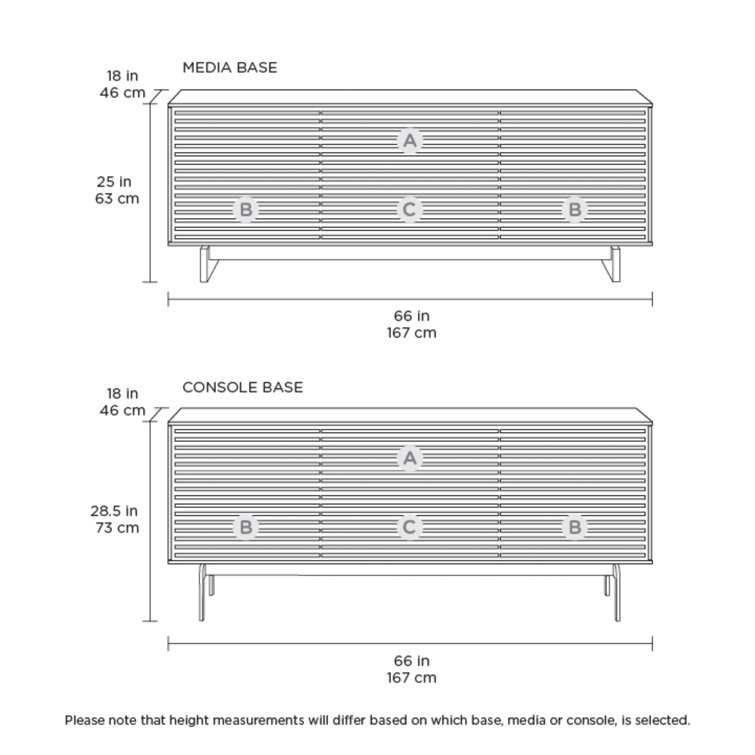 Satin White 66" Media Console with Powder Coated Steel Frame
