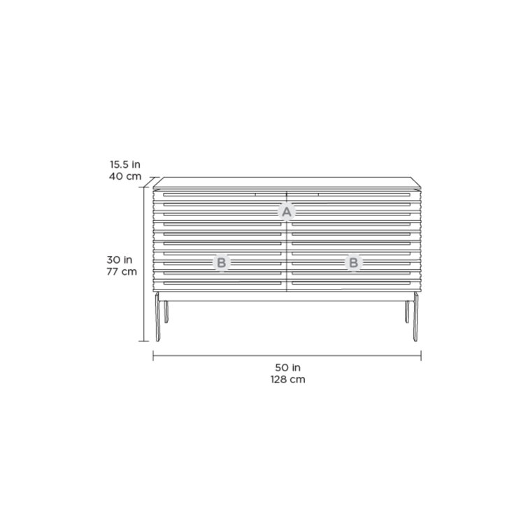 Chocolate Stained Walnut Media Console with Cabinet