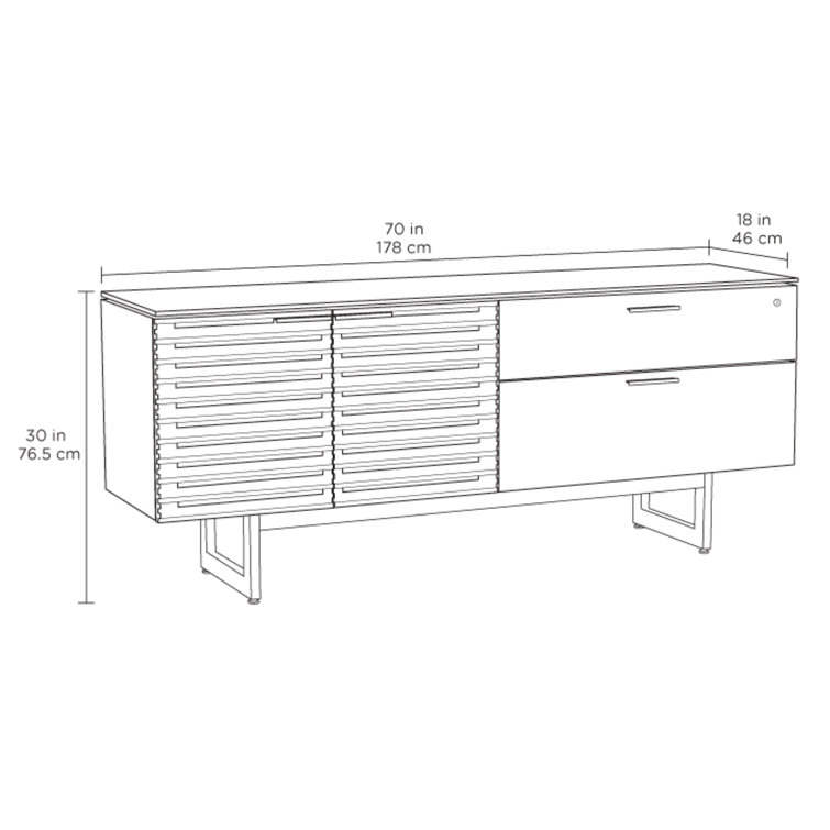 Corridor Charcoal Stained Ash Adjustable Credenza