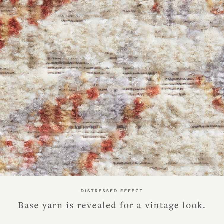 Rosemarie Oatmeal and Lavender Synthetic Rectangular Area Rug