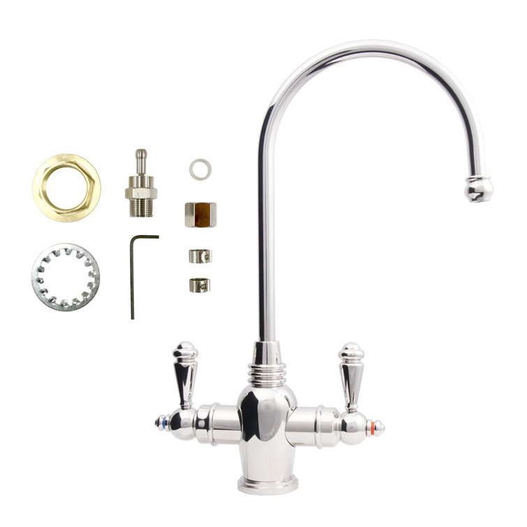 Chrome Dual Handle Hot and Cold Water Dispenser Faucet