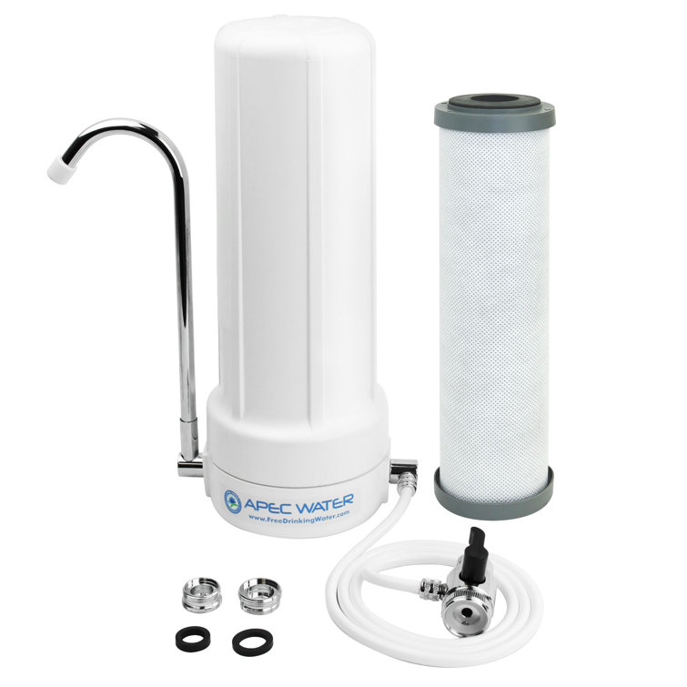 15-Inch White Carbon Block Countertop Water Filter