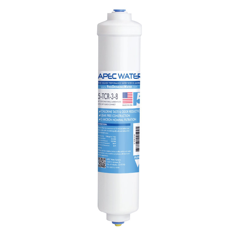 APEC 10" White Coconut Shell Carbon Inline Water Filter