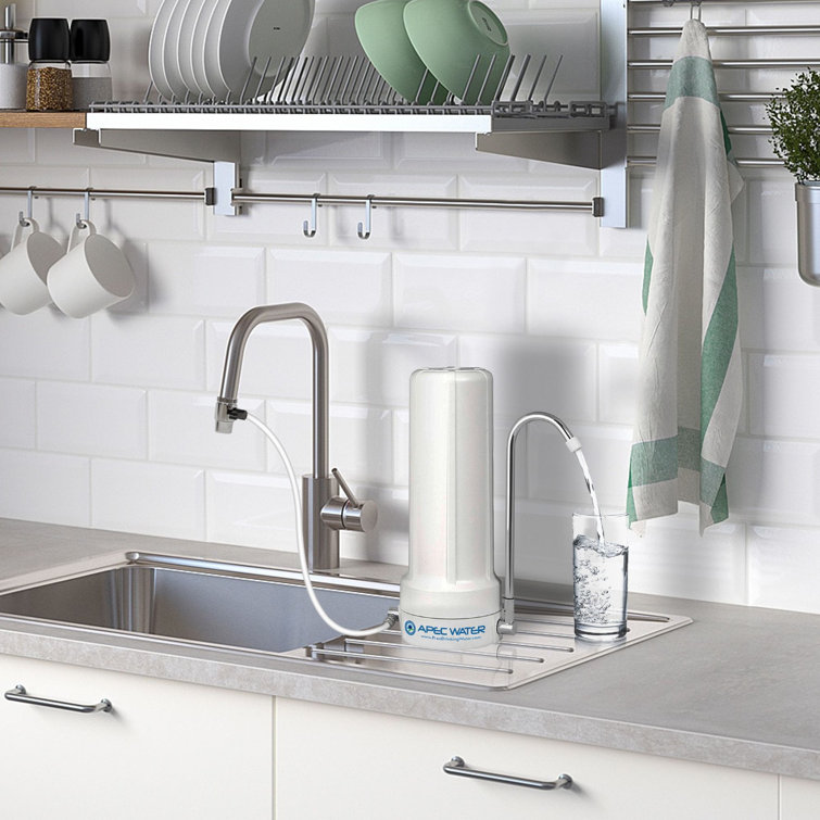 15-Inch White Carbon Block Countertop Water Filter