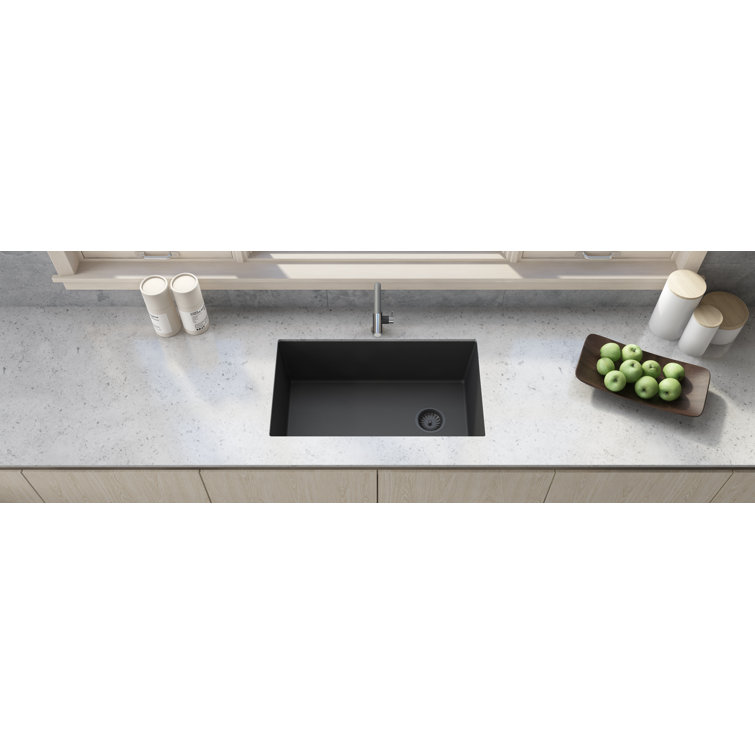 Midnight Black Granite Composite Single Bowl Kitchen Sink