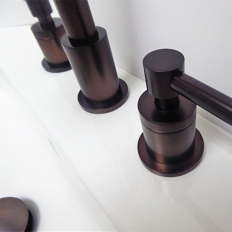 Oil Rubbed Bronze Double Handle Widespread Bathroom Faucet