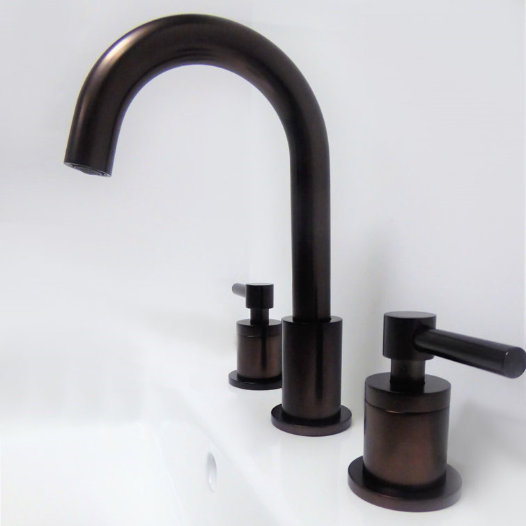Oil Rubbed Bronze Double Handle Widespread Bathroom Faucet