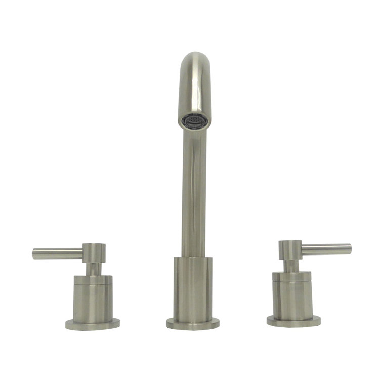 Brushed Nickel Double Handle Widespread Bathroom Faucet