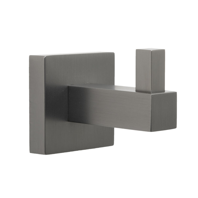 Gun Metal Gray 4-Piece Bathroom Hardware Set with Towel Bar