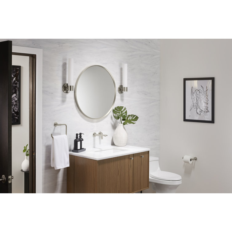 Essential Round 42" Brushed Nickel Framed Wall Mirror