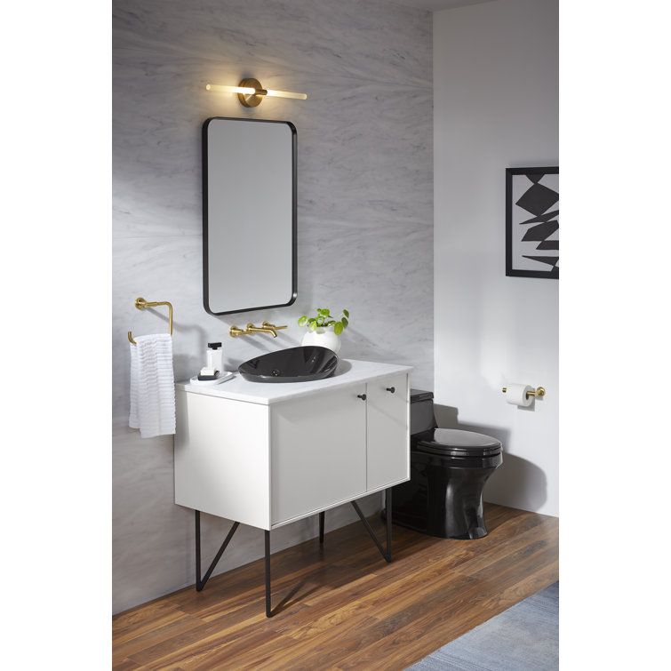 Essential Matte Black 22" x 34" Framed Rectangular Vanity Mirror