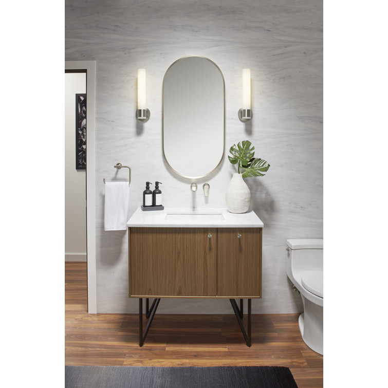 Essential Brushed Nickel 40" x 20" Capsule Vanity Mirror