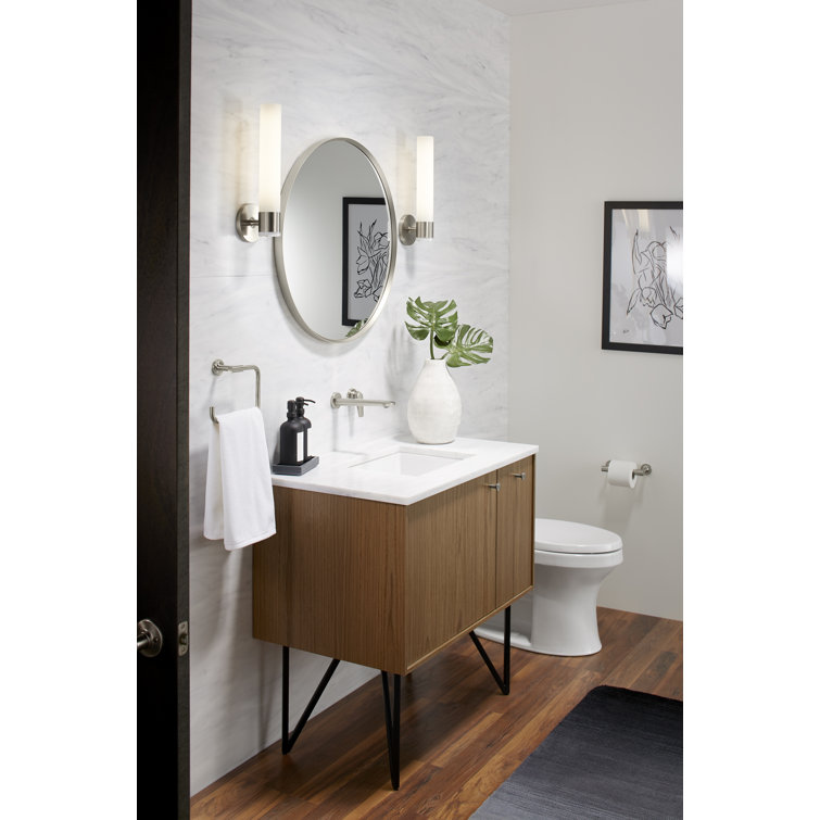 Essential Round 42" Brushed Nickel Framed Wall Mirror