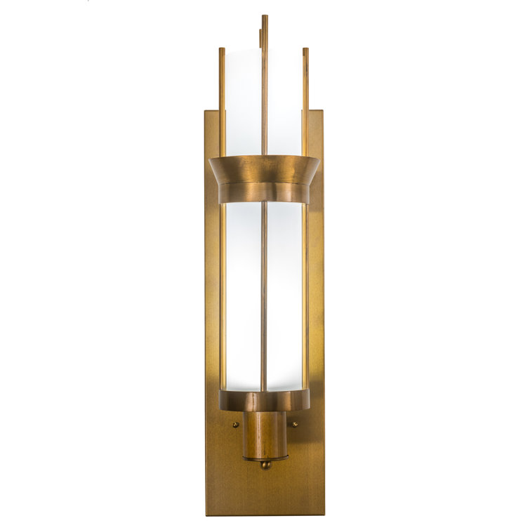 Elegant Gold Direct Wired Electric Wall Sconce with White Glass Shade