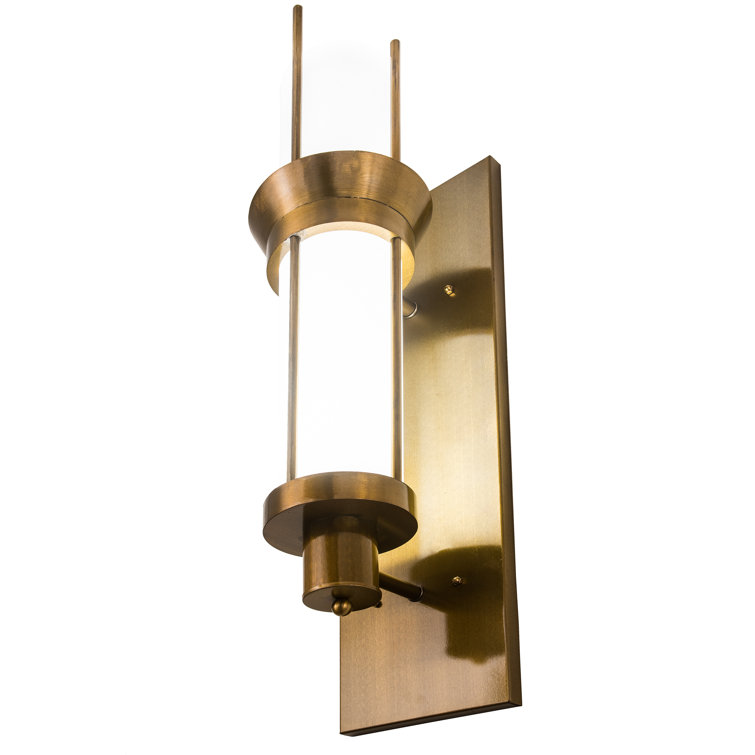 Elegant Gold Direct Wired Electric Wall Sconce with White Glass Shade