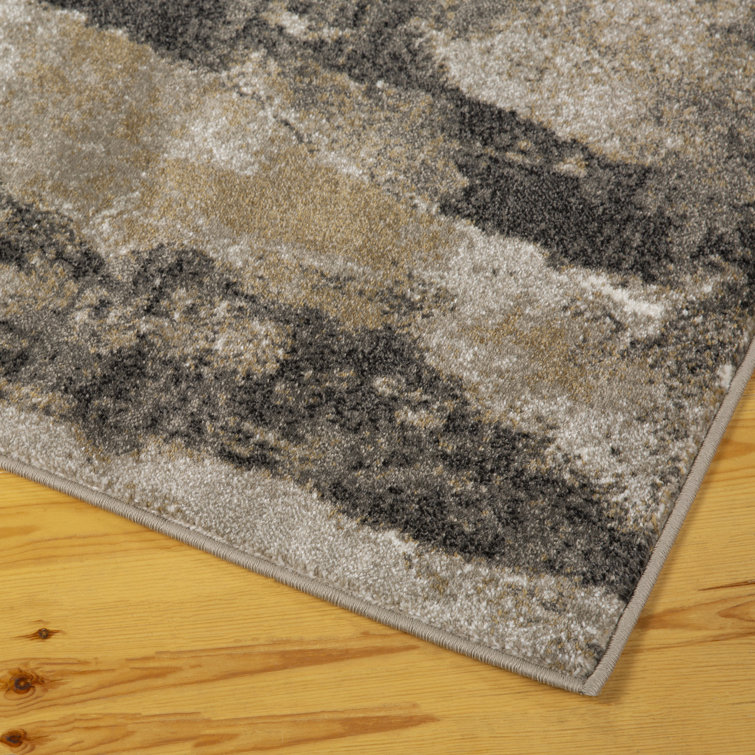 Abstract Elegance Beige Synthetic 9' x 12' Area Rug