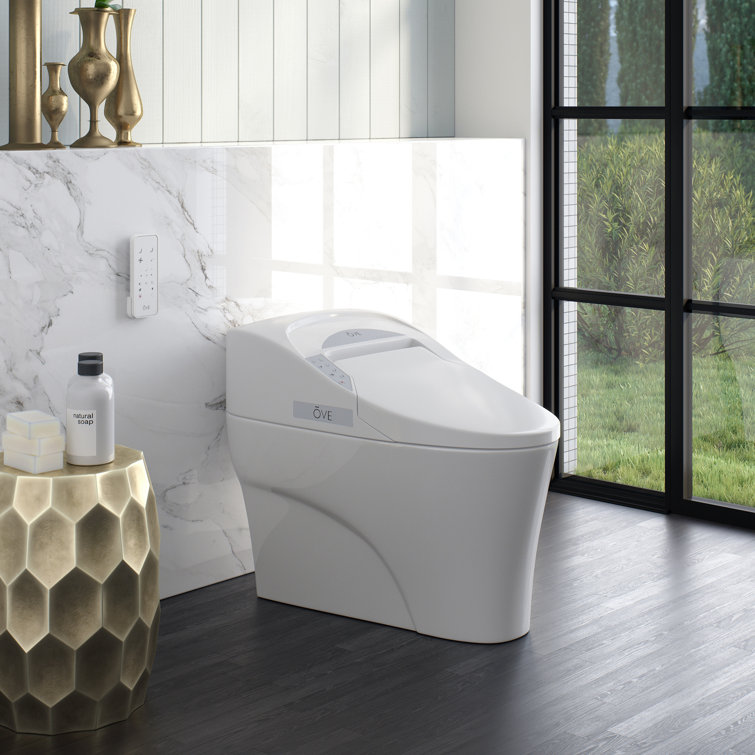 White High Efficiency One-Piece Smart Bidet Toilet with Remote Control
