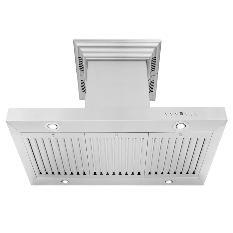 30" Stainless Steel Island Range Hood with Built-in Speakers