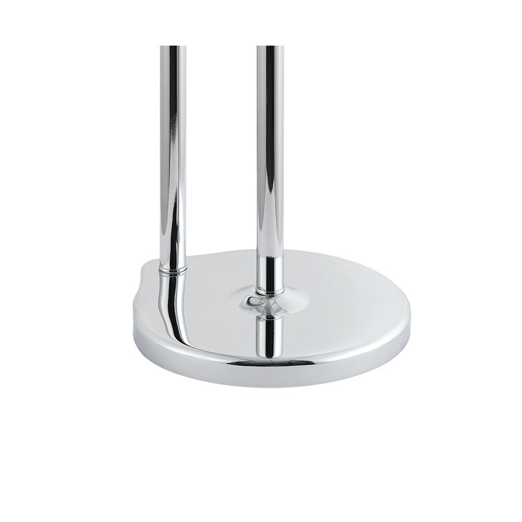 Chrome Free Standing Bathroom Toilet Paper Holder with Reserve