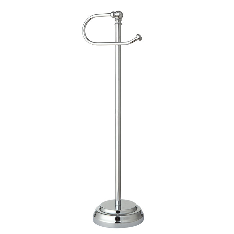 Chrome Free Standing Toilet Paper Roll Holder Stand