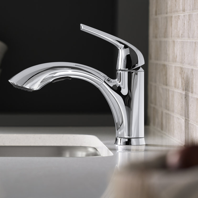 Polished Chrome Single-Handle Pull-Out Kitchen Faucet