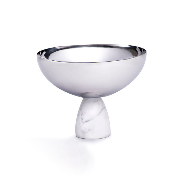 Silver and Marble Modern Candy Bowl for Serving