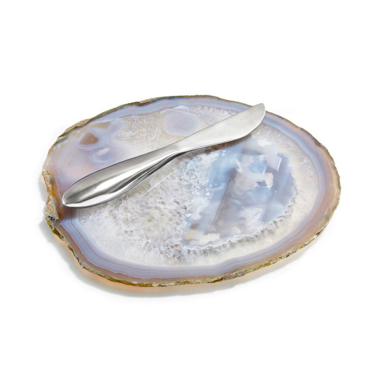 Organic-Shape Agate and Stainless Steel Spreader Knife Set