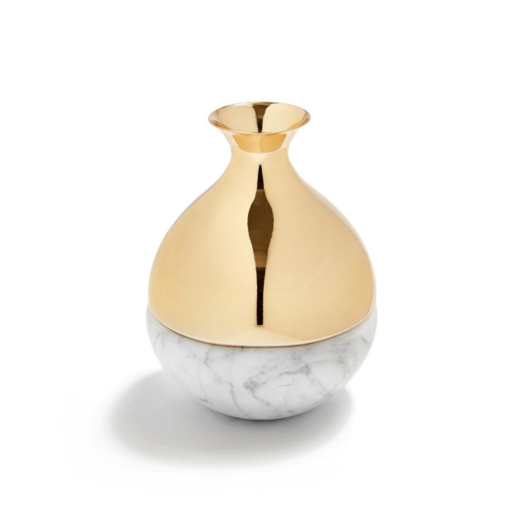 Gold and Marble Bud Shaped Table Vase