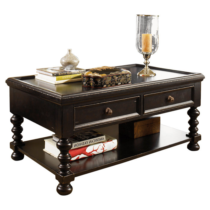 Traditional Brown Rectangular Wood Shelf Table with Storage