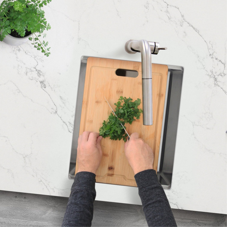 Versa STYLISH 15 inch Workstation Single Bowl Undermount 16G Kitchen Sink with Built in Accessories